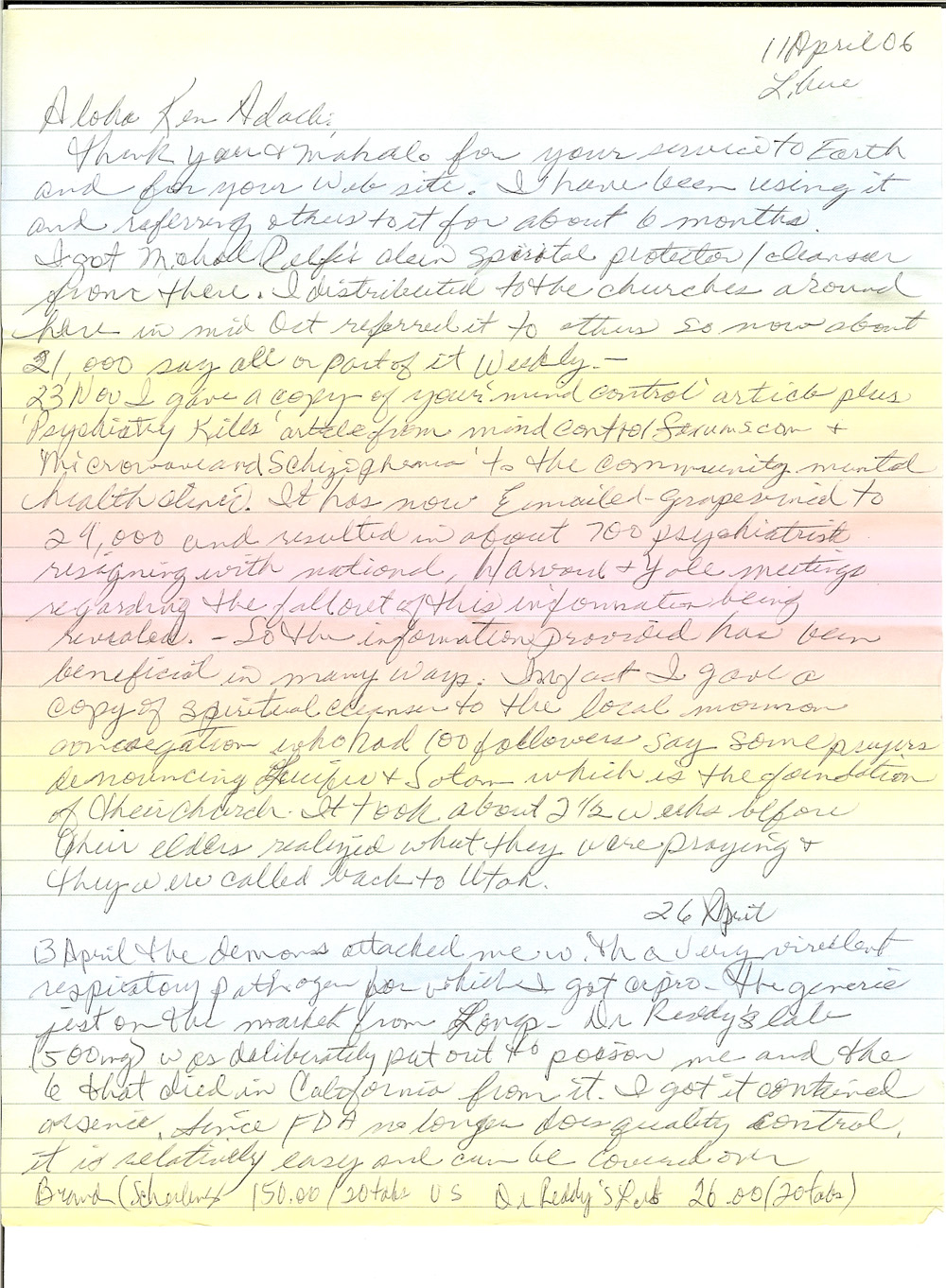 Letter from Lihue page 1